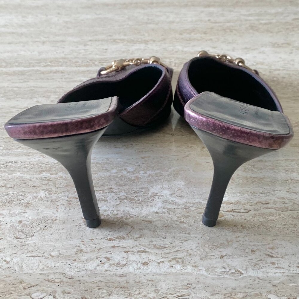 Vintage Gucci Tom Ford-era Horsebit Chain Mule Heels - Picture 7 of 9